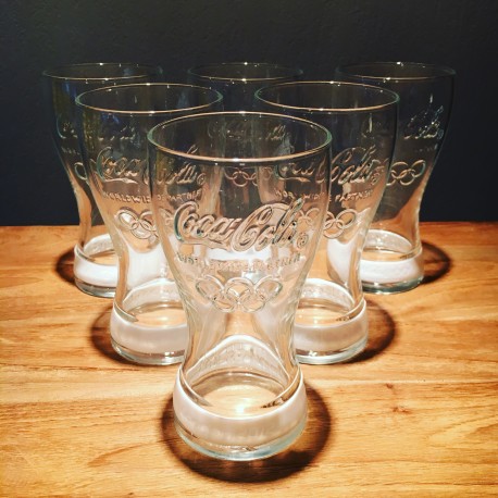 Pack of 6 Coca-cola glasses Olympics 2012 white