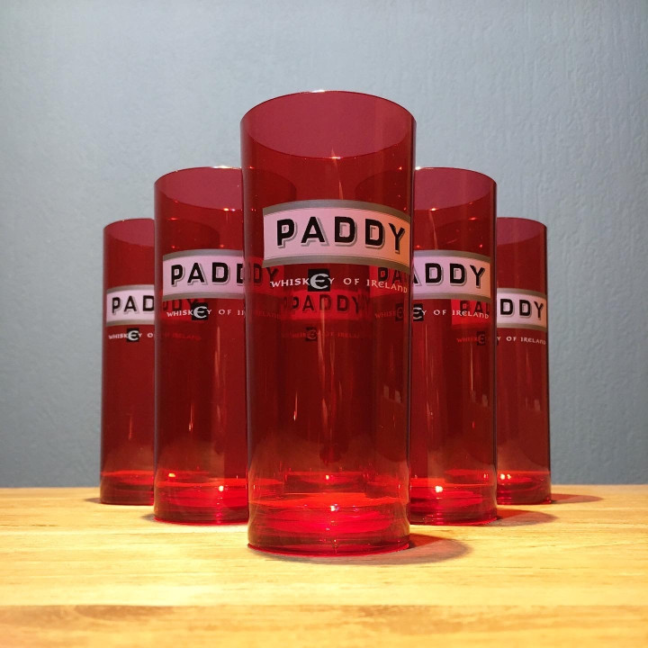 Glas Paddy whiskey pvc rood