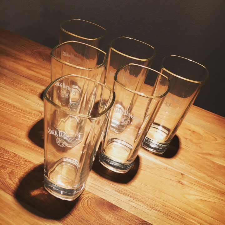 Glas Jack Daniel's wit logo