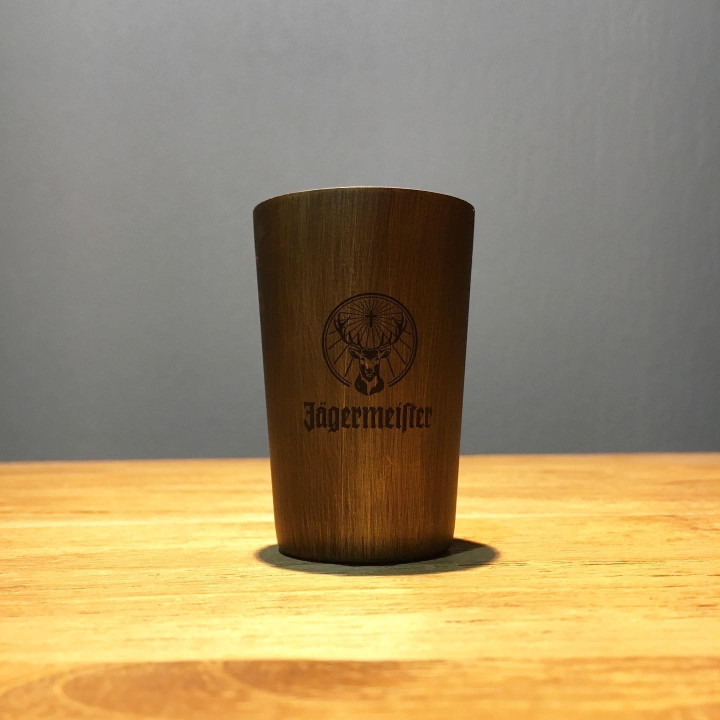 Glass Jägermeister shooter model 12 metal