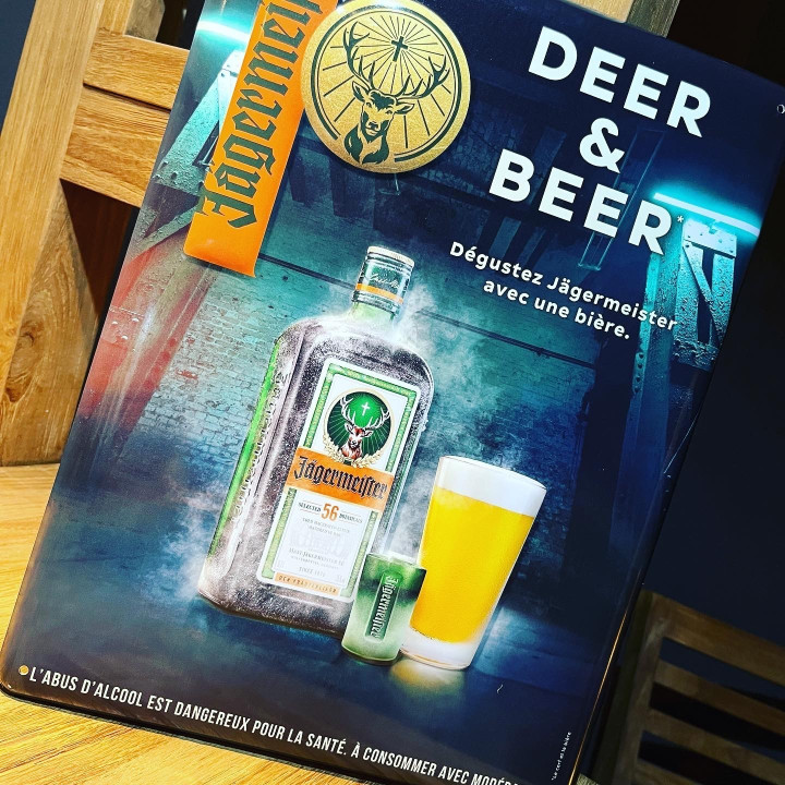 Metalen Plaat Jägermeister Deer & Beer