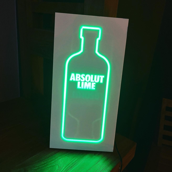 Lichtreclame Absolut Vodka Lime LED