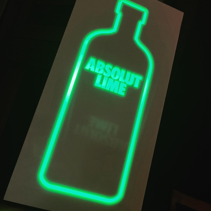 Lichtreclame Absolut Vodka Lime LED