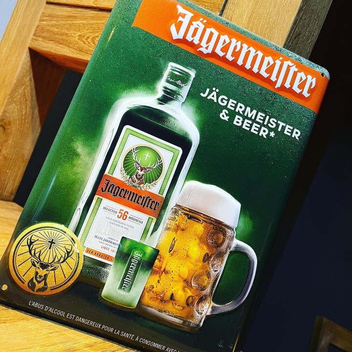 Plaque métal Jägermeister & Beer