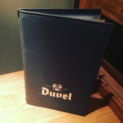 Carte menu Duvel