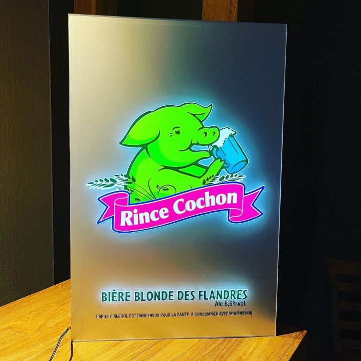 Illuminated Sign Rince-Cochon LED model 2