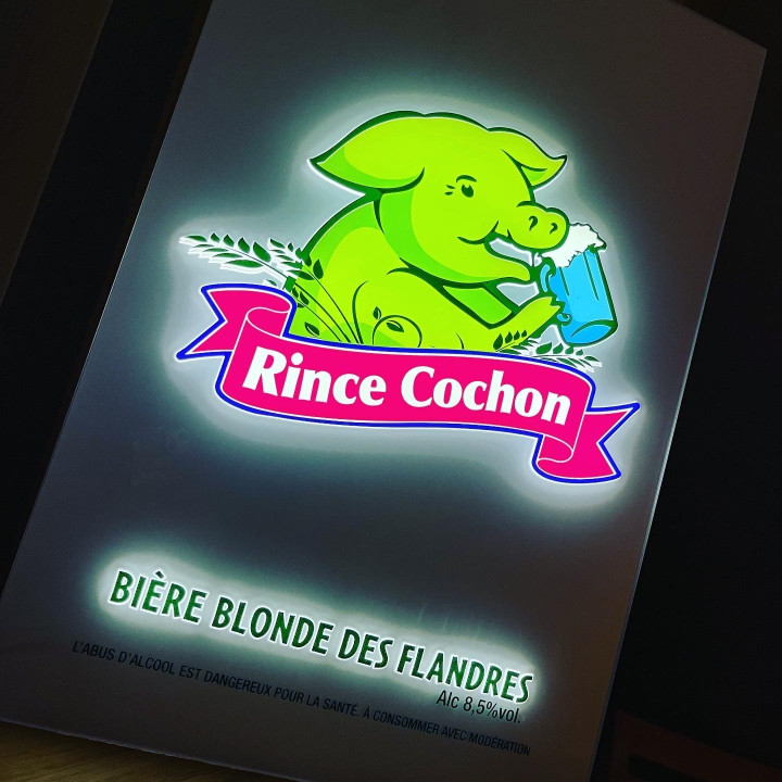 Illuminated Sign Rince-Cochon LED model 2