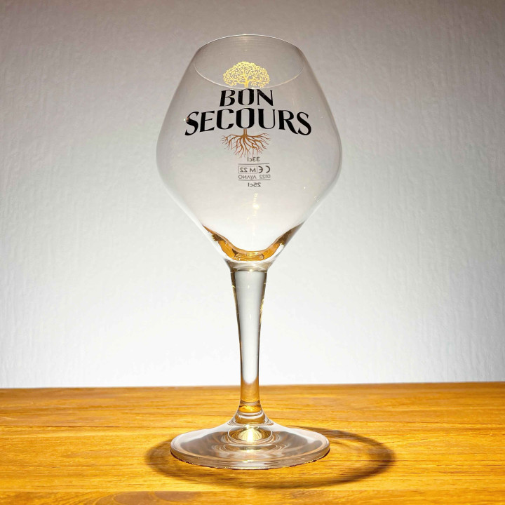 Verre bière Bon Secours sur pied