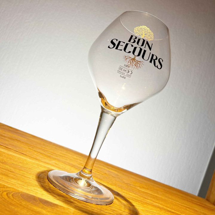 Verre bière Bon Secours sur pied