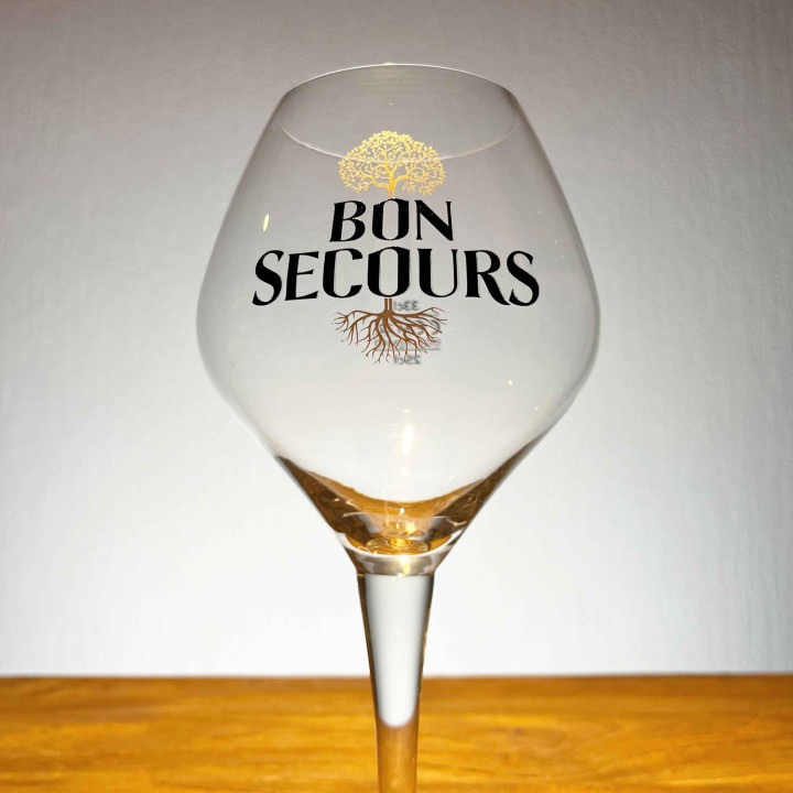 Verre bière Bon Secours sur pied