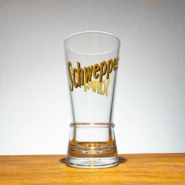 Glass Schweppes flared