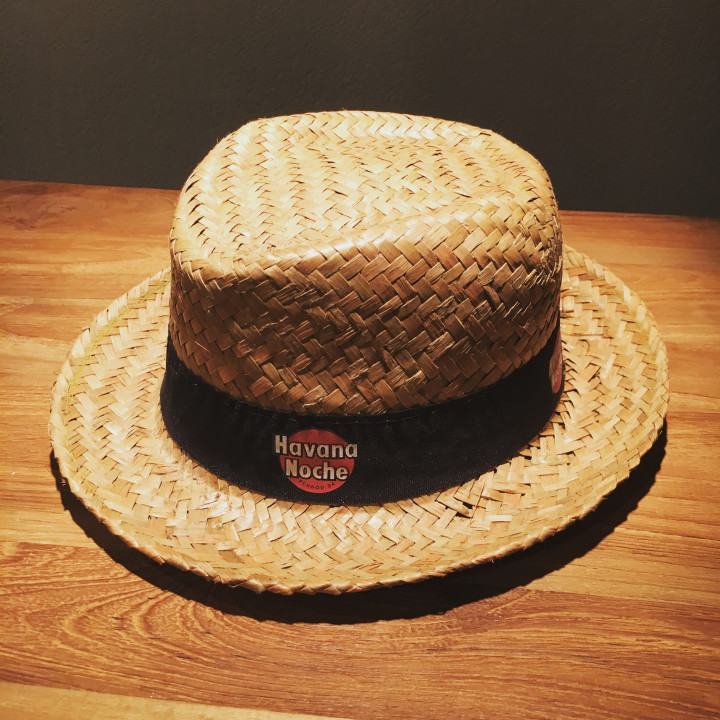 Rieten Hoed Havana Club model zwart Noche