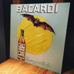 Decoratieve wandplaat Bacardi vierkantig vintage model 1