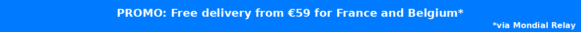 Free shipping from 59€ (France and Belgium) via Mondial Relay